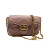 Gucci GG Marmont Super Mini Bag | Dusty Pink Matelassé Leather