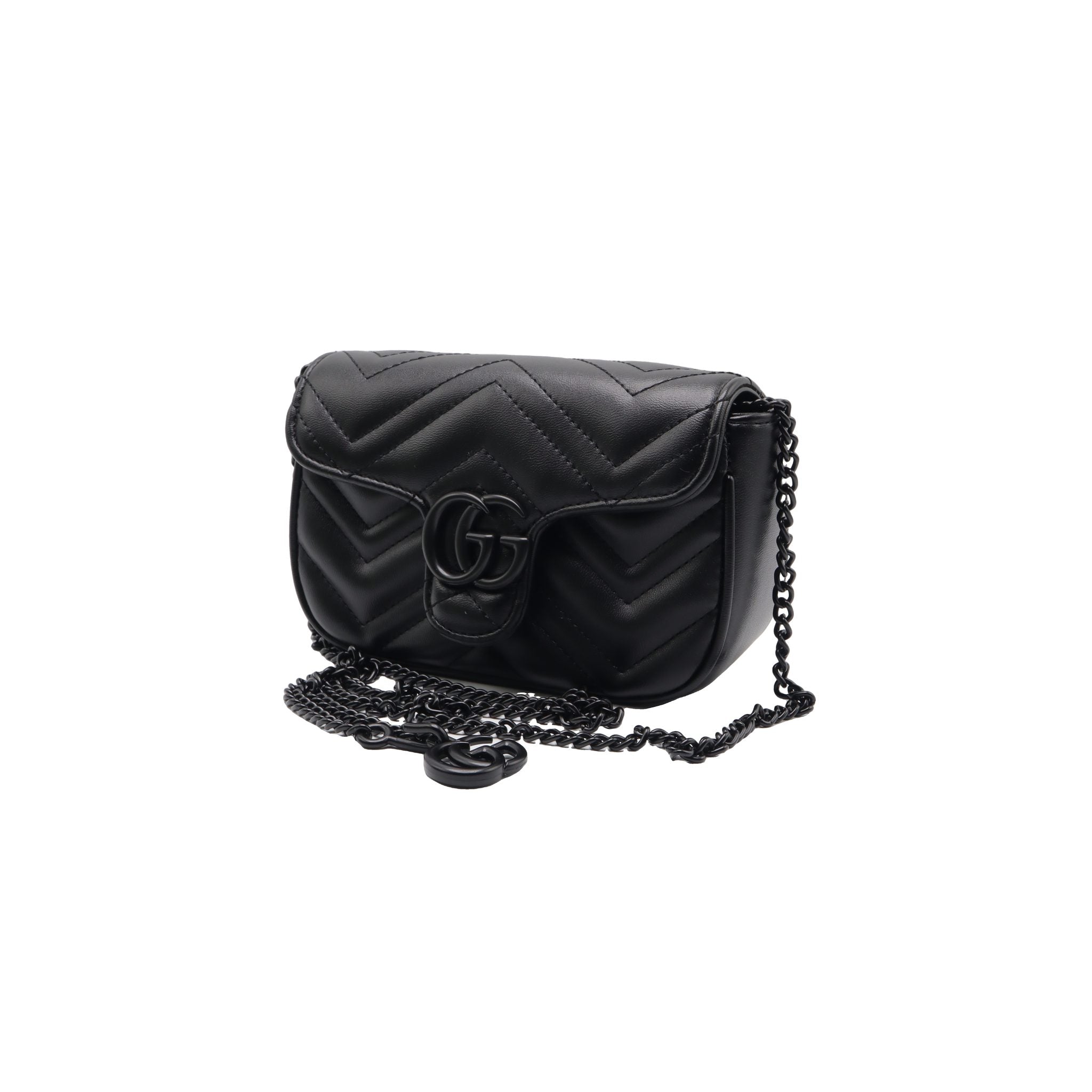 Gucci GG Marmont Super Mini Bag | All-Black Matelassé Leather
