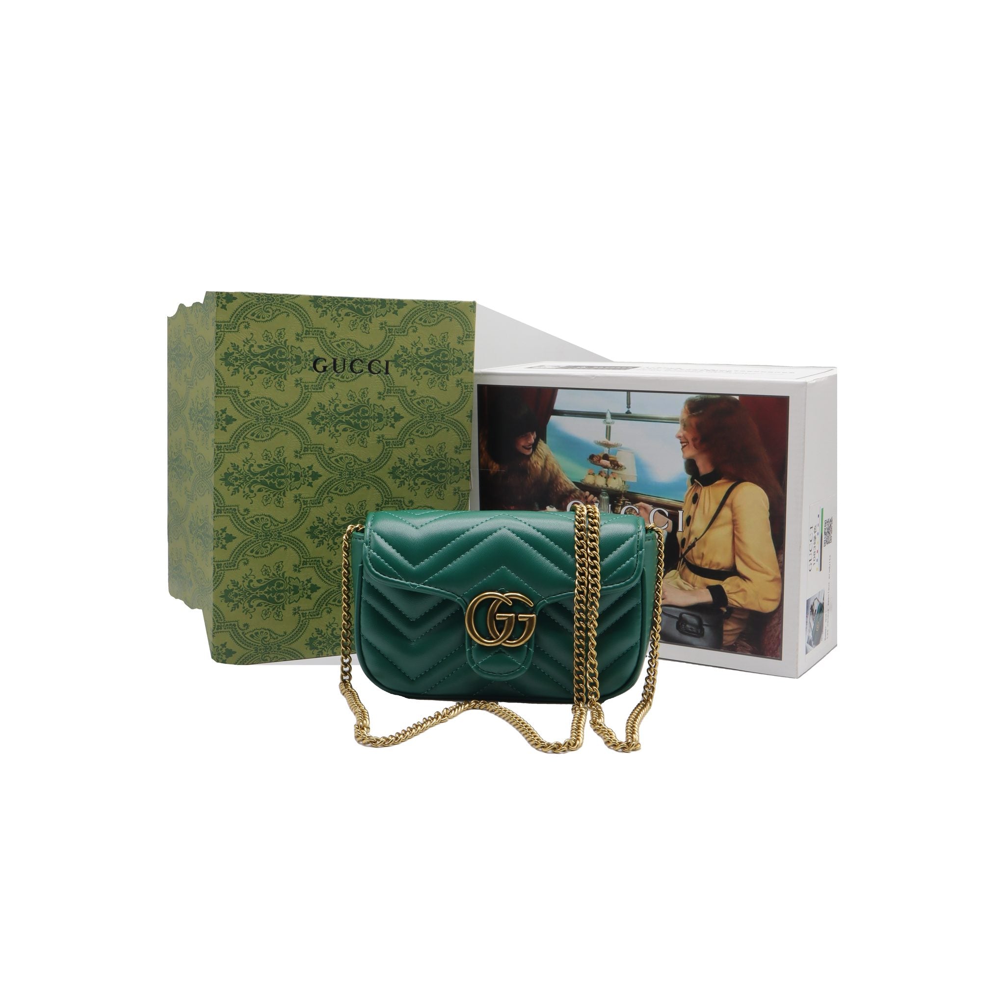 Gucci GG Marmont Super Mini Bag | Emerald Green Leather