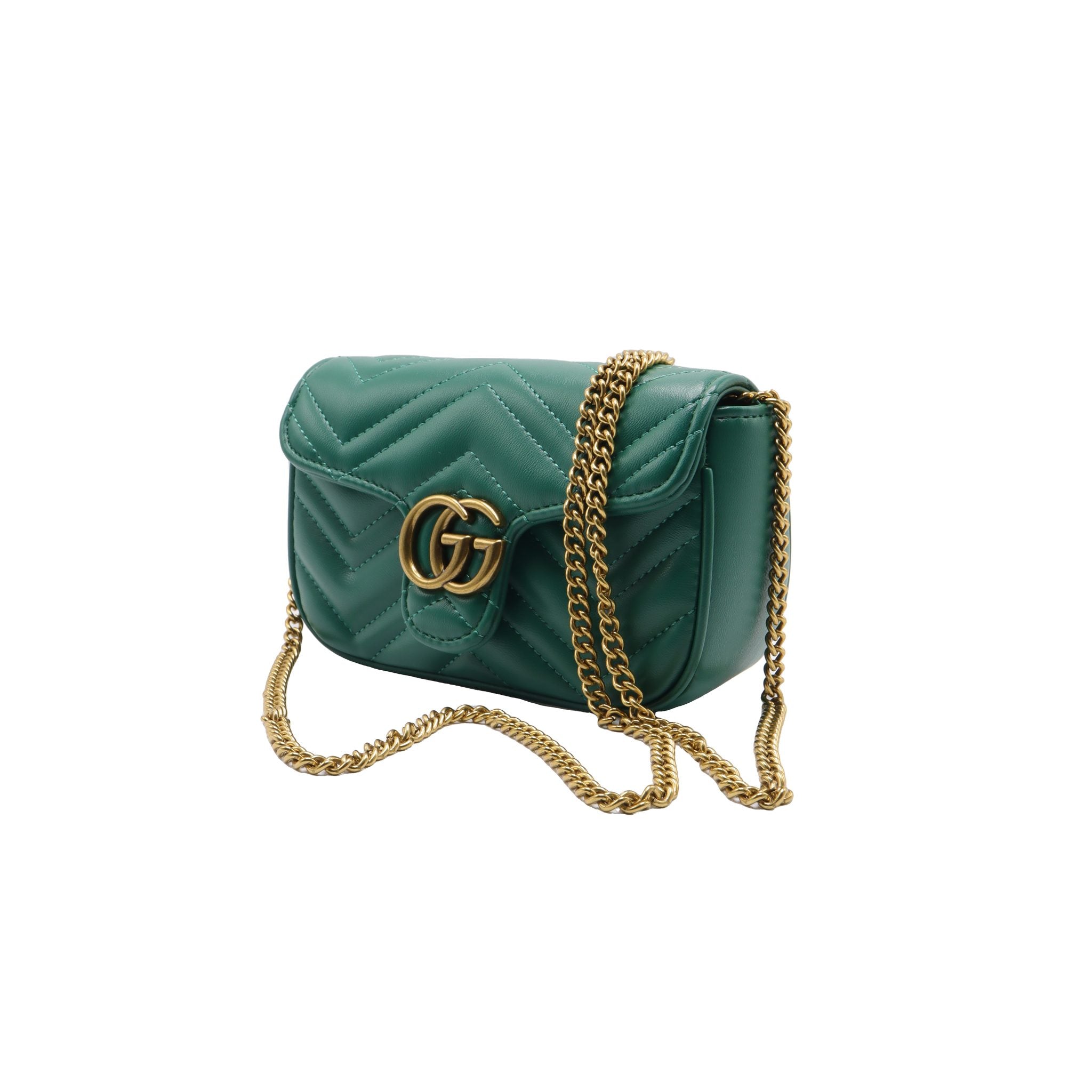Gucci GG Marmont Super Mini Bag | Emerald Green Leather