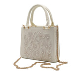 Zara Pearl-Beaded Mini Tote | Off-White Floral Crossbody