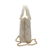 Zara Pearl-Beaded Mini Tote | Off-White Floral Crossbody