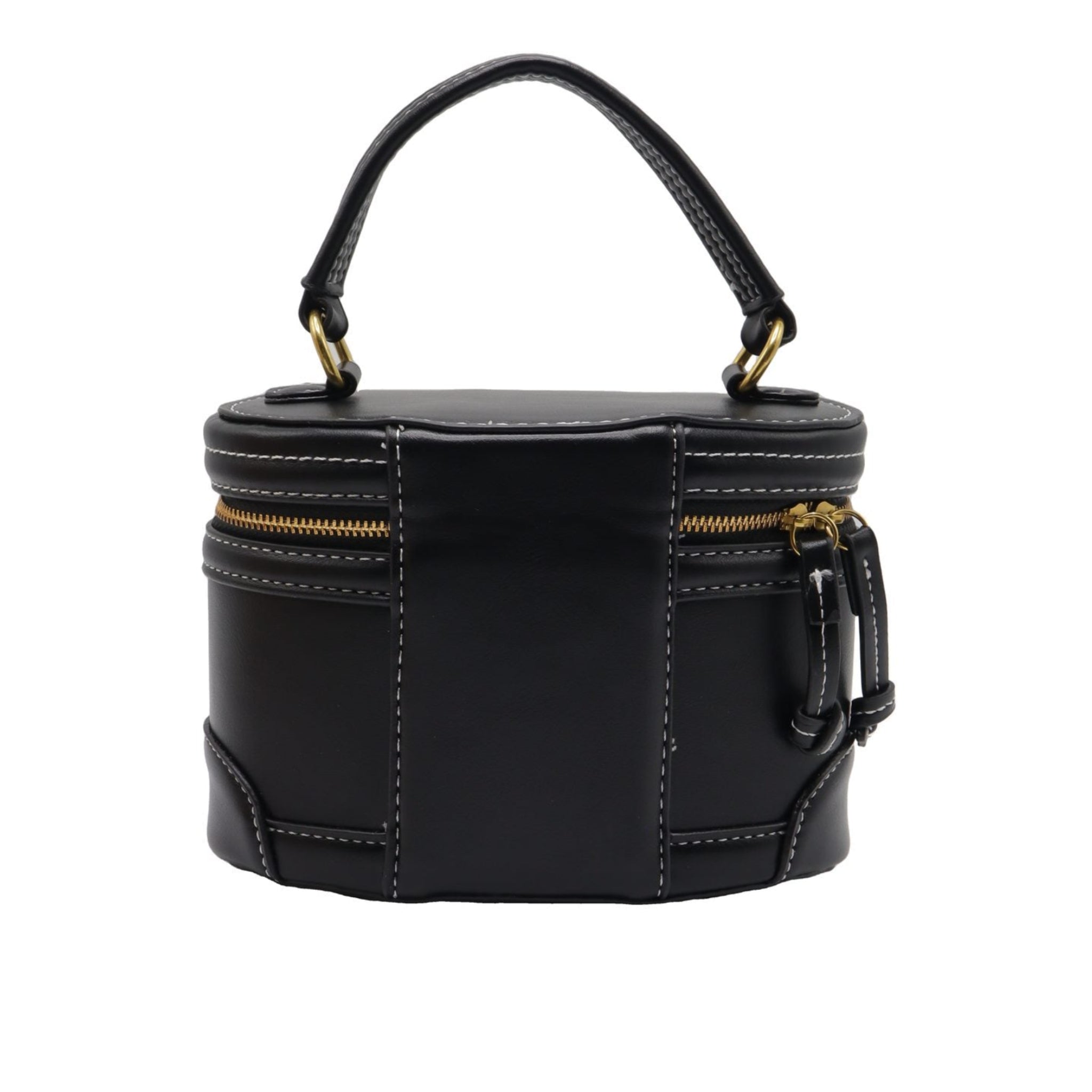 Zara Black Vanity Case Bag | Contrast Stitch Crossbody