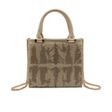Zara Beaded Mini Tote | Champagne Geometric Crossbody