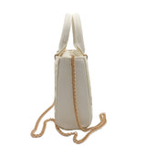 Zara Geometric Beaded Mini Tote | Off-White & Gold Crossbody