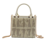 Zara Geometric Beaded Mini Tote | Off-White & Gold Crossbody