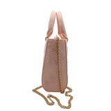 Zara Pearl-Beaded Mini Tote | Blush Pink Floral Crossbody