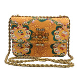Tory Burch Eleanor Shoulder Bag | Yellow Floral Jeweled Logo