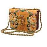 Tory Burch Eleanor Shoulder Bag | Yellow Floral Jeweled Logo