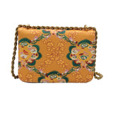 Tory Burch Eleanor Shoulder Bag | Yellow Floral Jeweled Logo