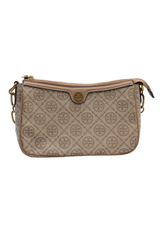 Tory Burch T Monogram Small Shoulder Bag Hazelnut & Tan