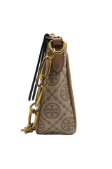 Tory Burch T Monogram Small Shoulder Bag Hazelnut & Tan