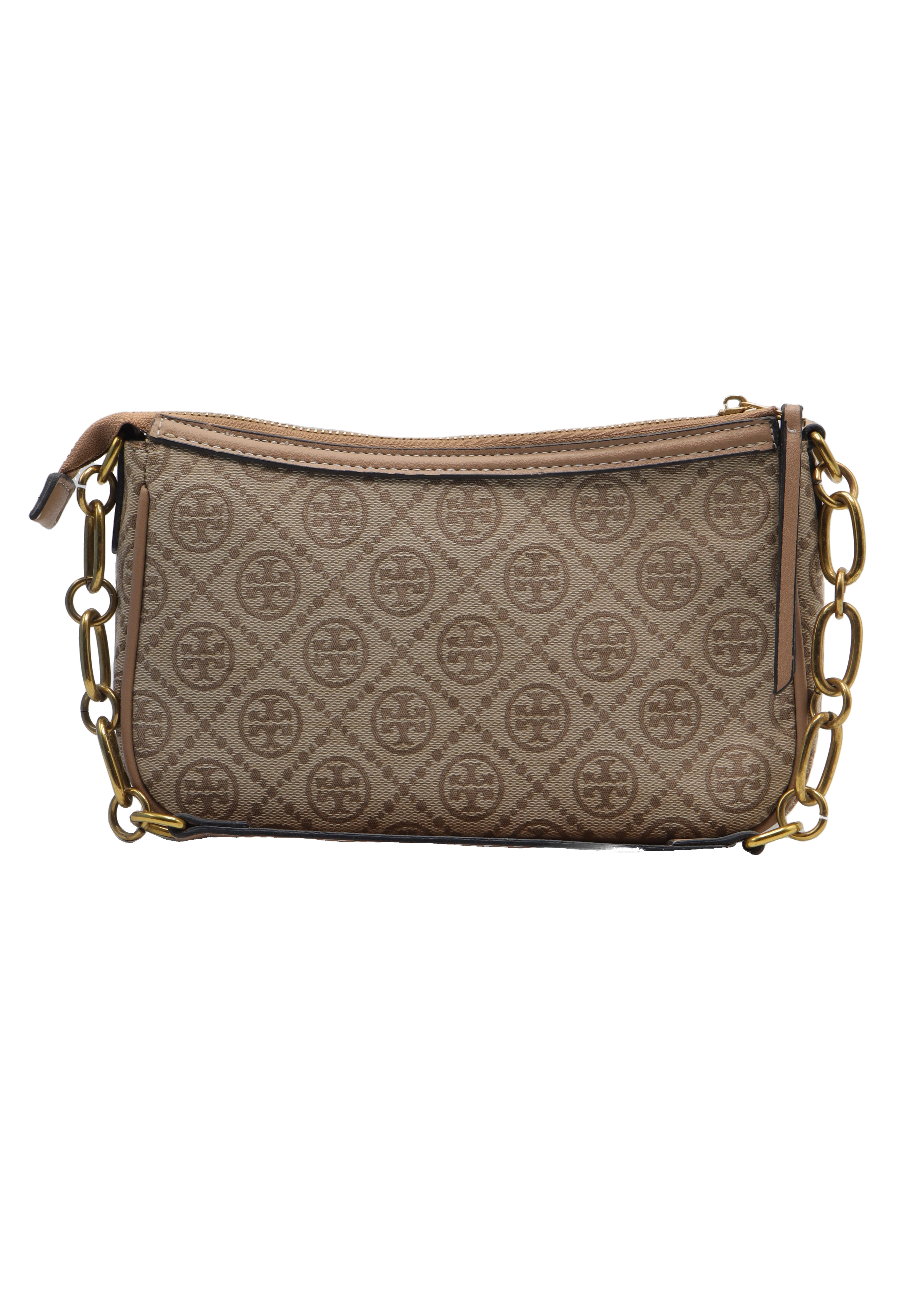 Tory Burch T Monogram Small Shoulder Bag Hazelnut & Tan