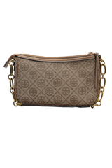 Tory Burch T Monogram Small Shoulder Bag Hazelnut & Tan