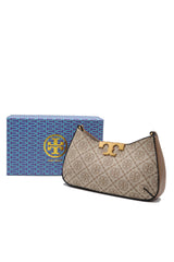 Tory Burch T Monogram Crescent Shoulder Bag | Hazelnut & Tan