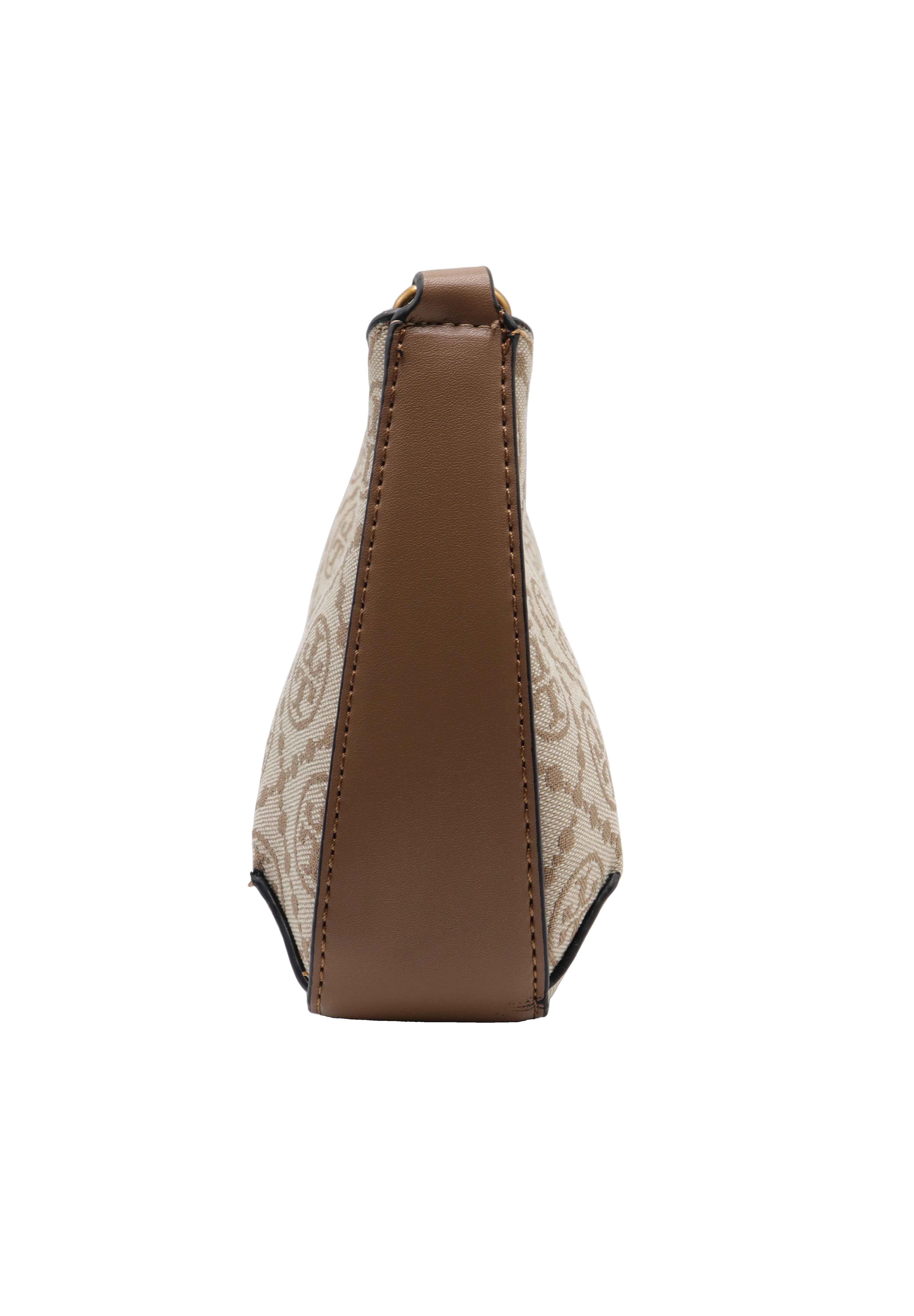 Tory Burch T Monogram Crescent Shoulder Bag | Hazelnut & Tan