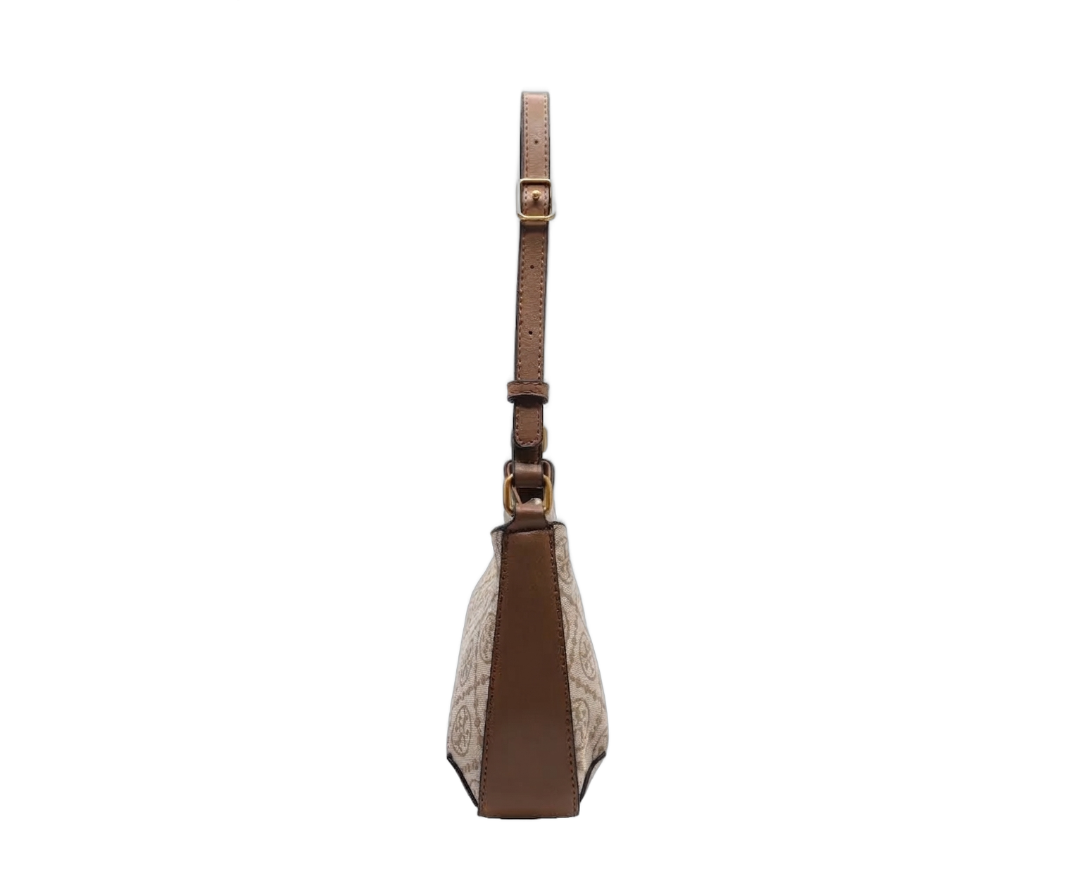 Tory Burch T Monogram Crescent Shoulder Bag | Hazelnut & Tan