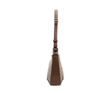 Tory Burch T Monogram Crescent Shoulder Bag | Hazelnut & Tan