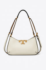 Tory Burch Petite Leather Crescent Bag Chalk White