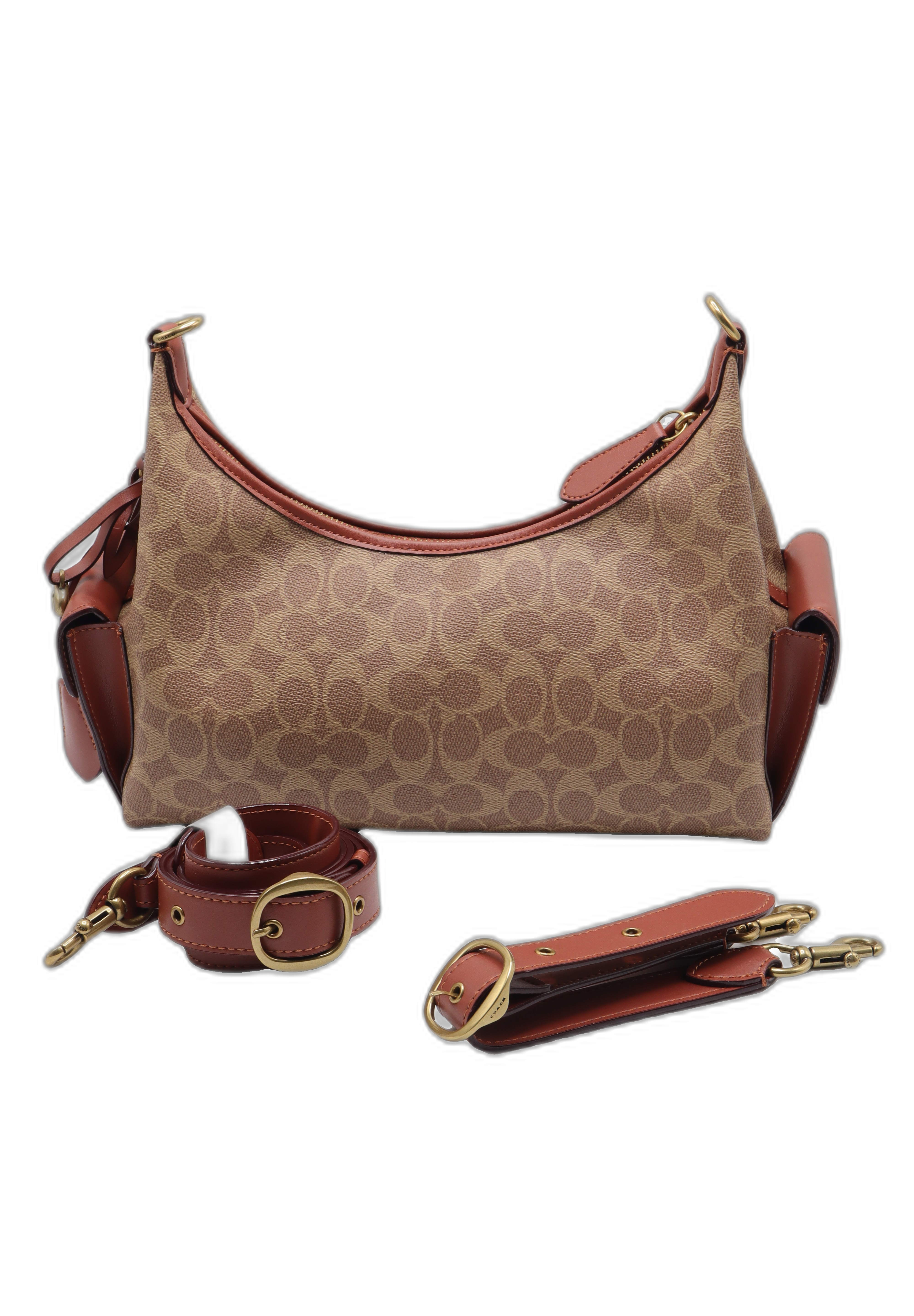 Coach Signature Canvas Cargo Hobo Bag | Khaki & Saddle