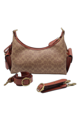 Coach Signature Canvas Cargo Hobo Bag | Khaki & Saddle