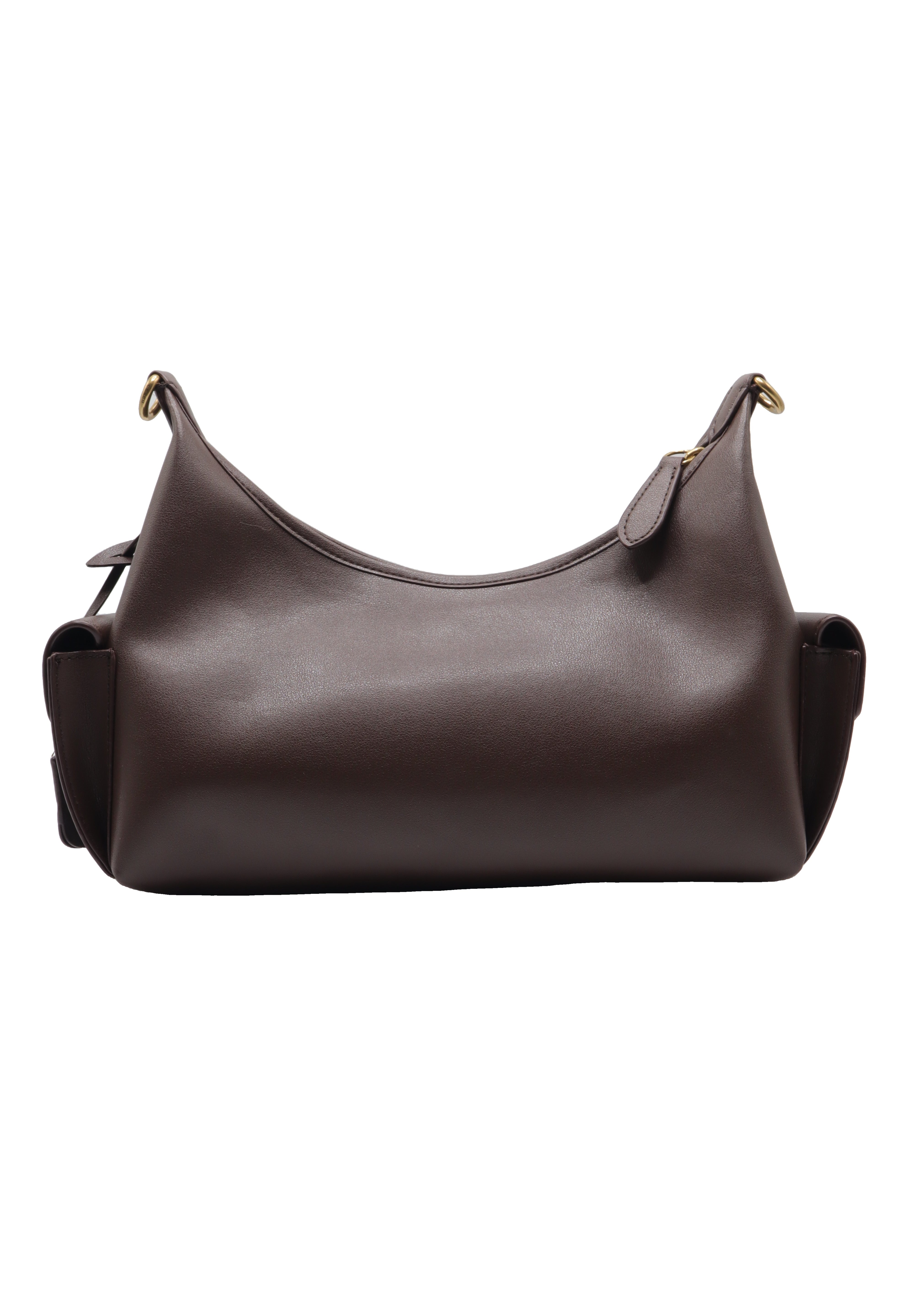 Coach Leather Cargo Hobo Bag with Chain Strap | Dark Brown