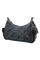 Coach Quilted Denim Cargo Hobo Bag | Washed Black & Charcoal