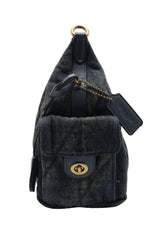 Coach Quilted Denim Cargo Hobo Bag | Washed Black & Charcoal
