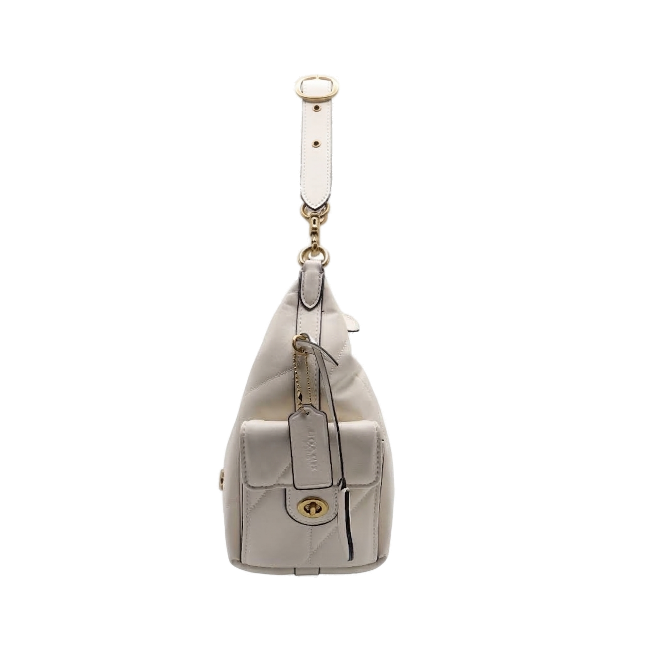 Coach Quilted Leather Cargo Shoulder Bag | Chalk White
