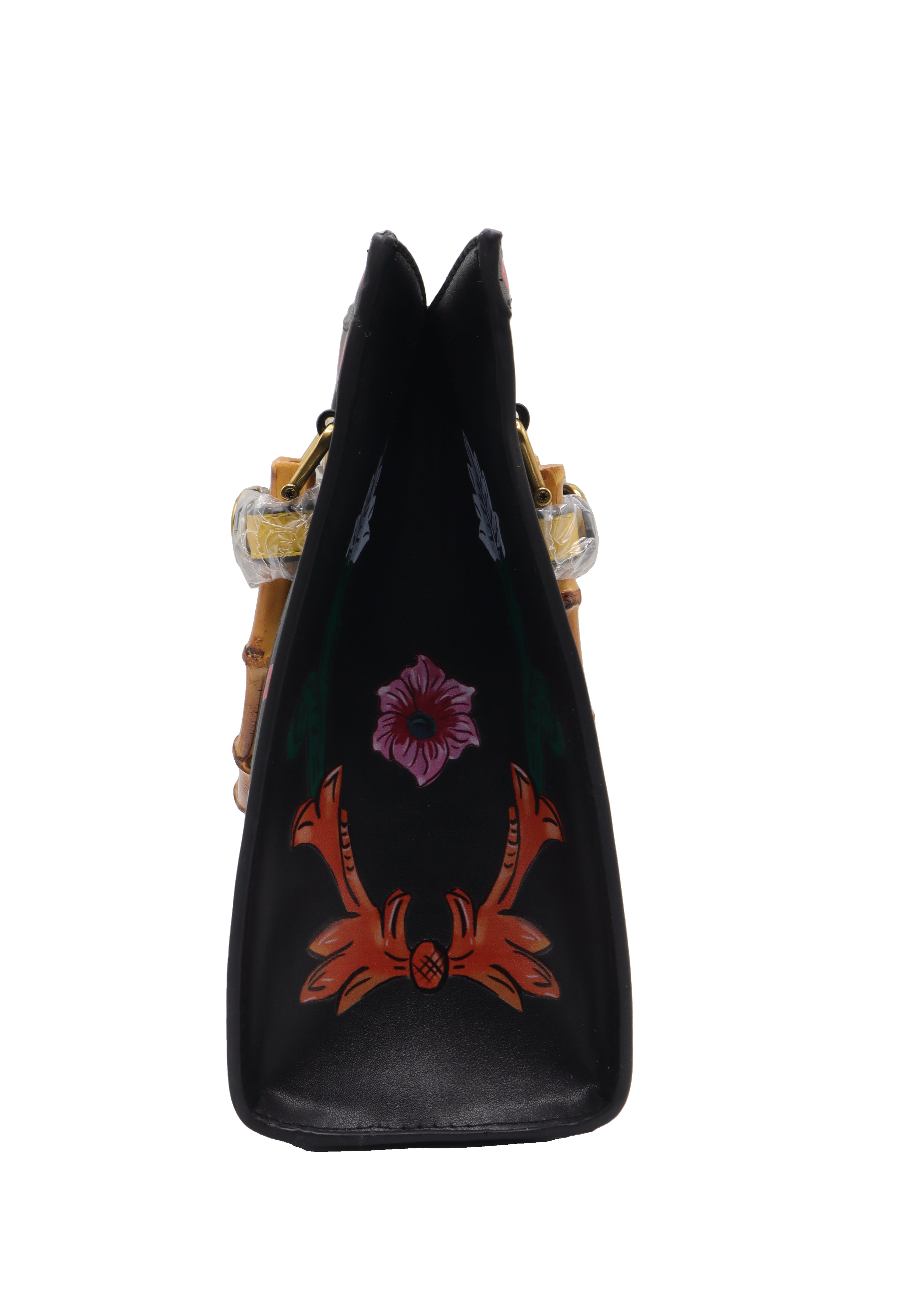 Gucci Diana Floral Embossed Bamboo Handle Tote Bag | Black