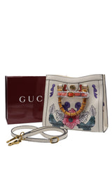 Gucci Diana Floral Embossed Bamboo Handle Tote Bag | White