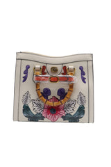 Gucci Diana Floral Embossed Bamboo Handle Tote Bag | White