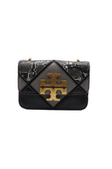 Tory Burch Eleanor Snake Patchwork Shoulder Bag | Black