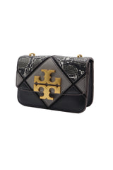 Tory Burch Eleanor Snake Patchwork Shoulder Bag | Black