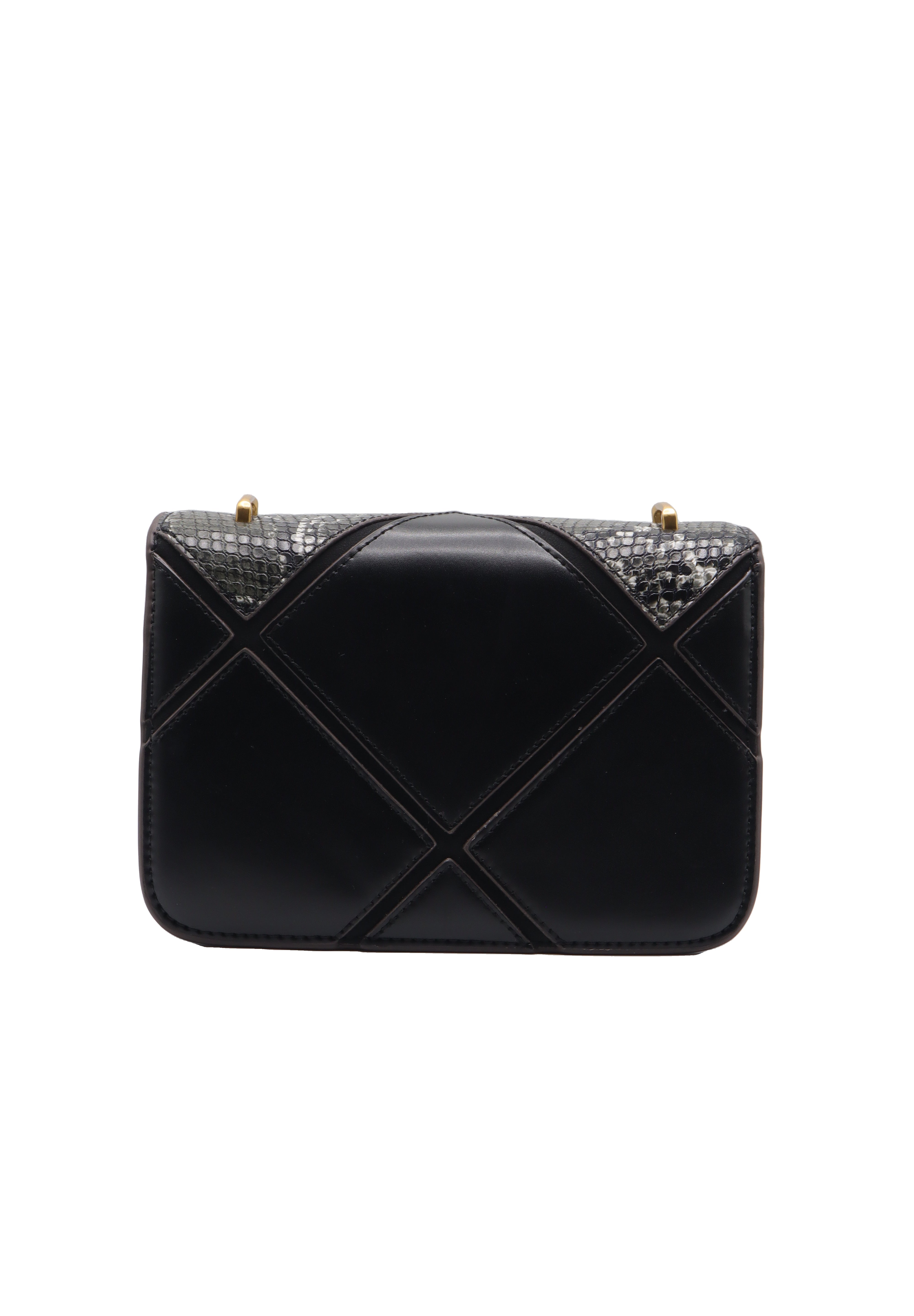Tory Burch Eleanor Snake Patchwork Shoulder Bag | Black