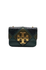 Tory Burch Eleanor Snake Patchwork Shoulder Bag | Forest Green