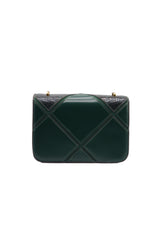 Tory Burch Eleanor Snake Patchwork Shoulder Bag | Forest Green