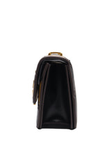 Tory Burch Eleanor Snake Patchwork Shoulder Bag | Black & Mustard