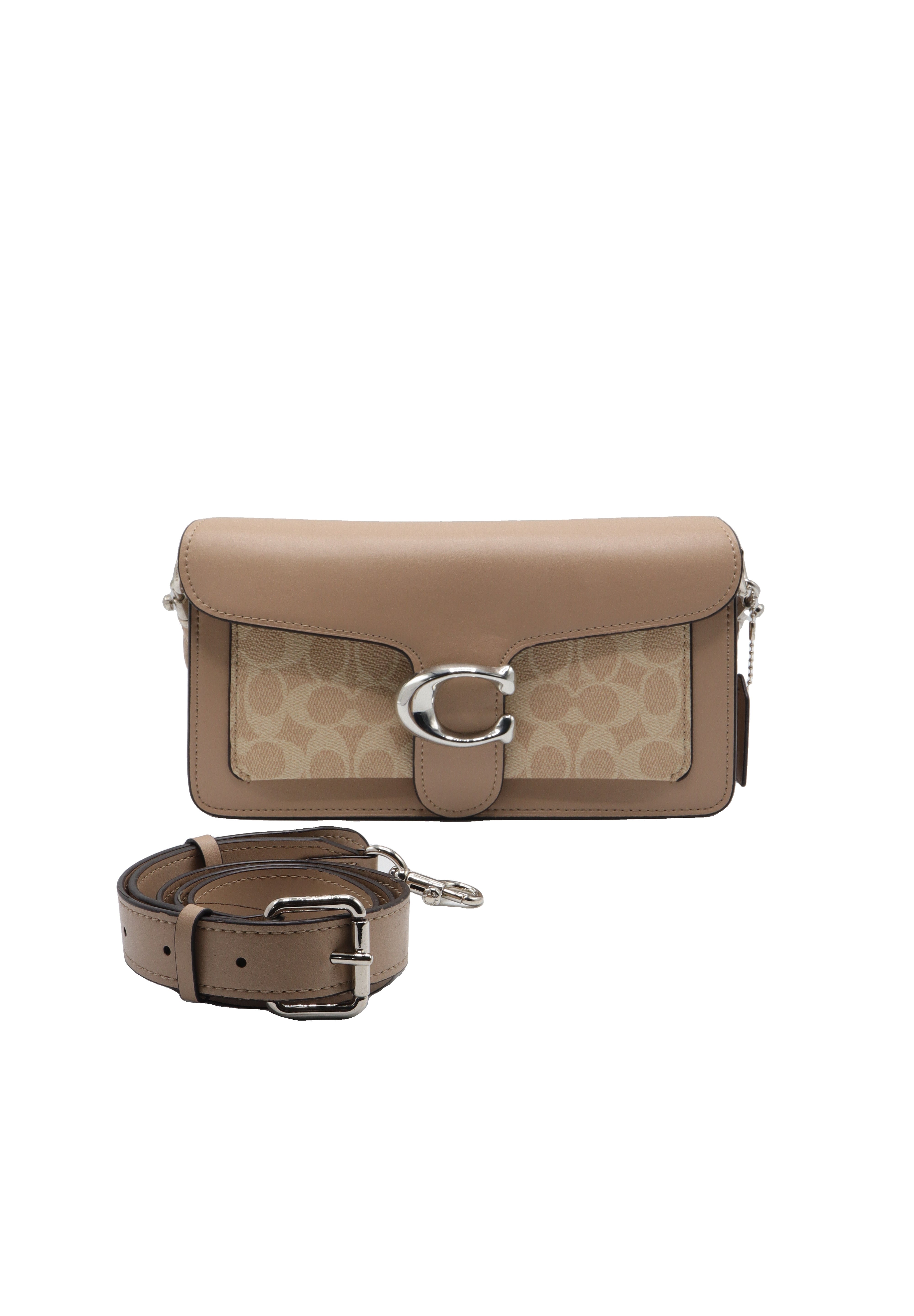 Coach Tabby Signature Jacquard Shoulder Bag | Taupe Neutral