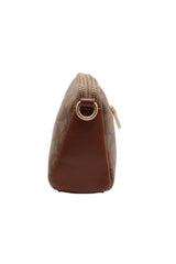 Coach Double Zip Signature Canvas Crossbody Bag | Tan & Brown