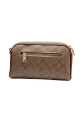 Coach Double Zip Signature Canvas Crossbody Bag | Tan & Brown