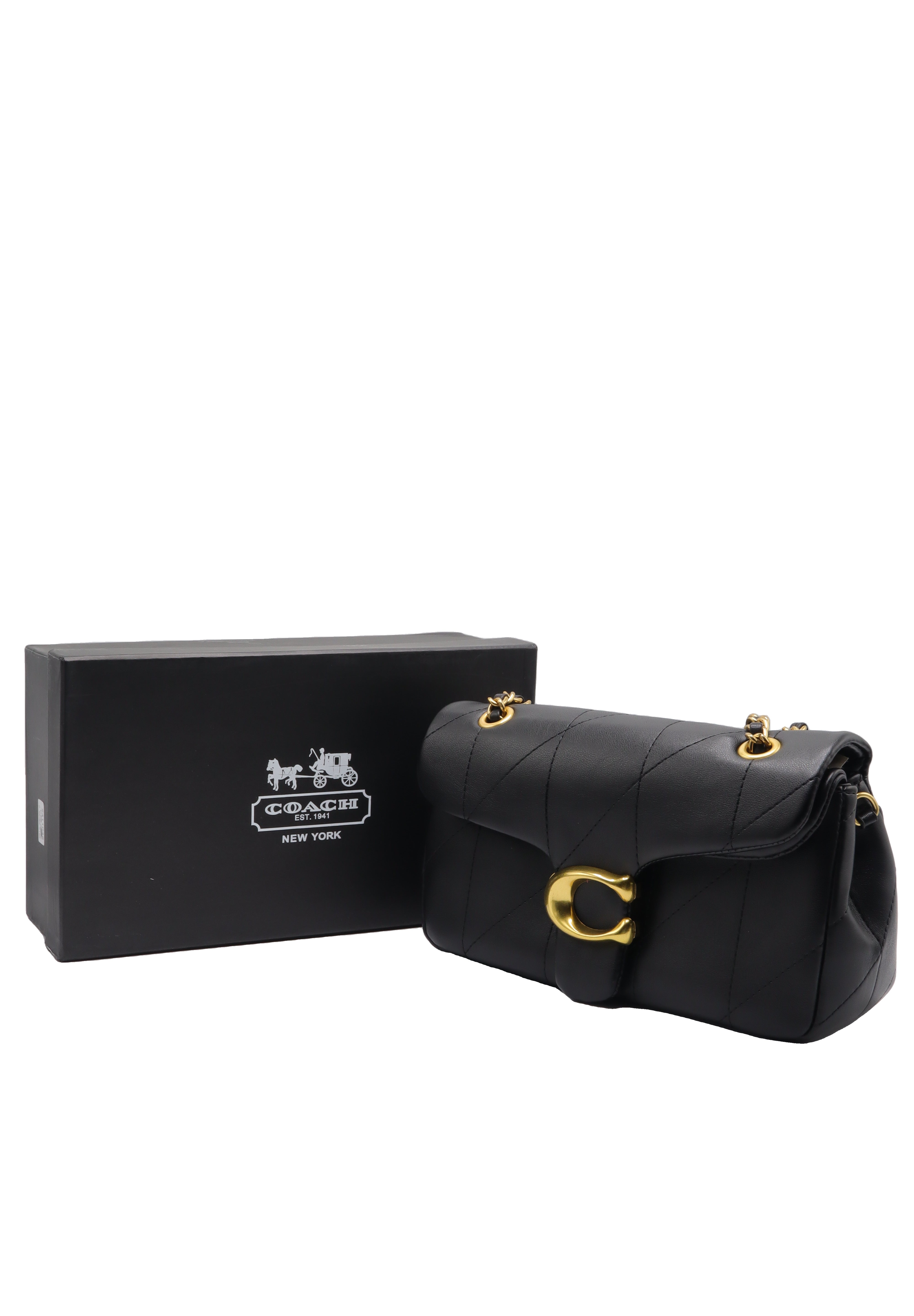 Coach Pillow Tabby Quilted Shoulder Bag | Black Leather