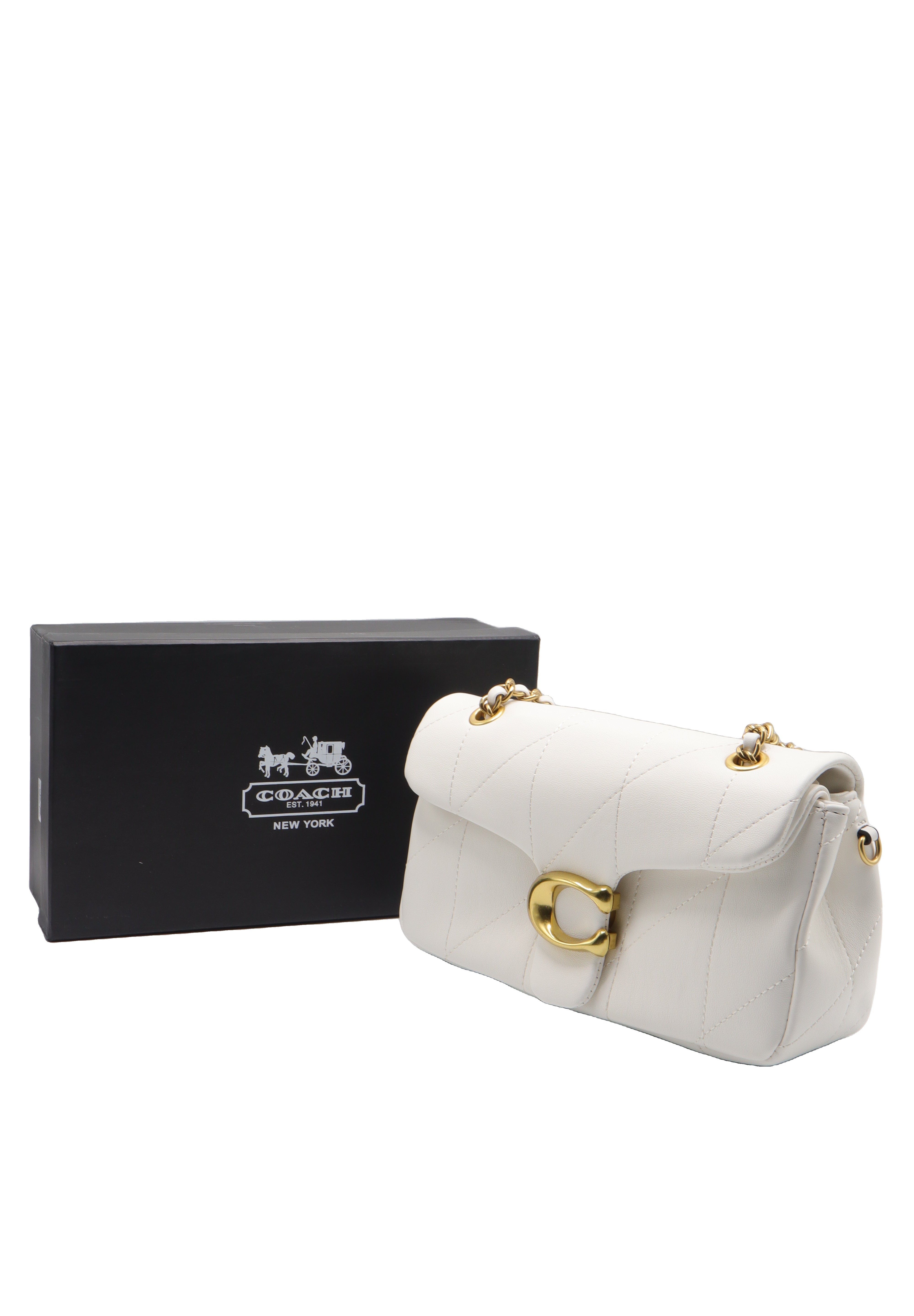 Coach Pillow Tabby Quilted Shoulder Bag | Chalk White Leather
