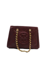 Tory Burch Fleming Quilted Tote Bag | Deep Burgundy Leather