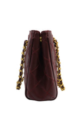 Tory Burch Fleming Quilted Tote Bag | Deep Burgundy Leather