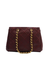 Tory Burch Fleming Quilted Tote Bag | Deep Burgundy Leather