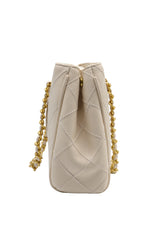 Tory Burch Fleming Quilted Tote Bag | Cream Off-White Leather