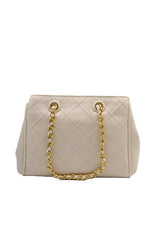 Tory Burch Fleming Quilted Tote Bag | Cream Off-White Leather