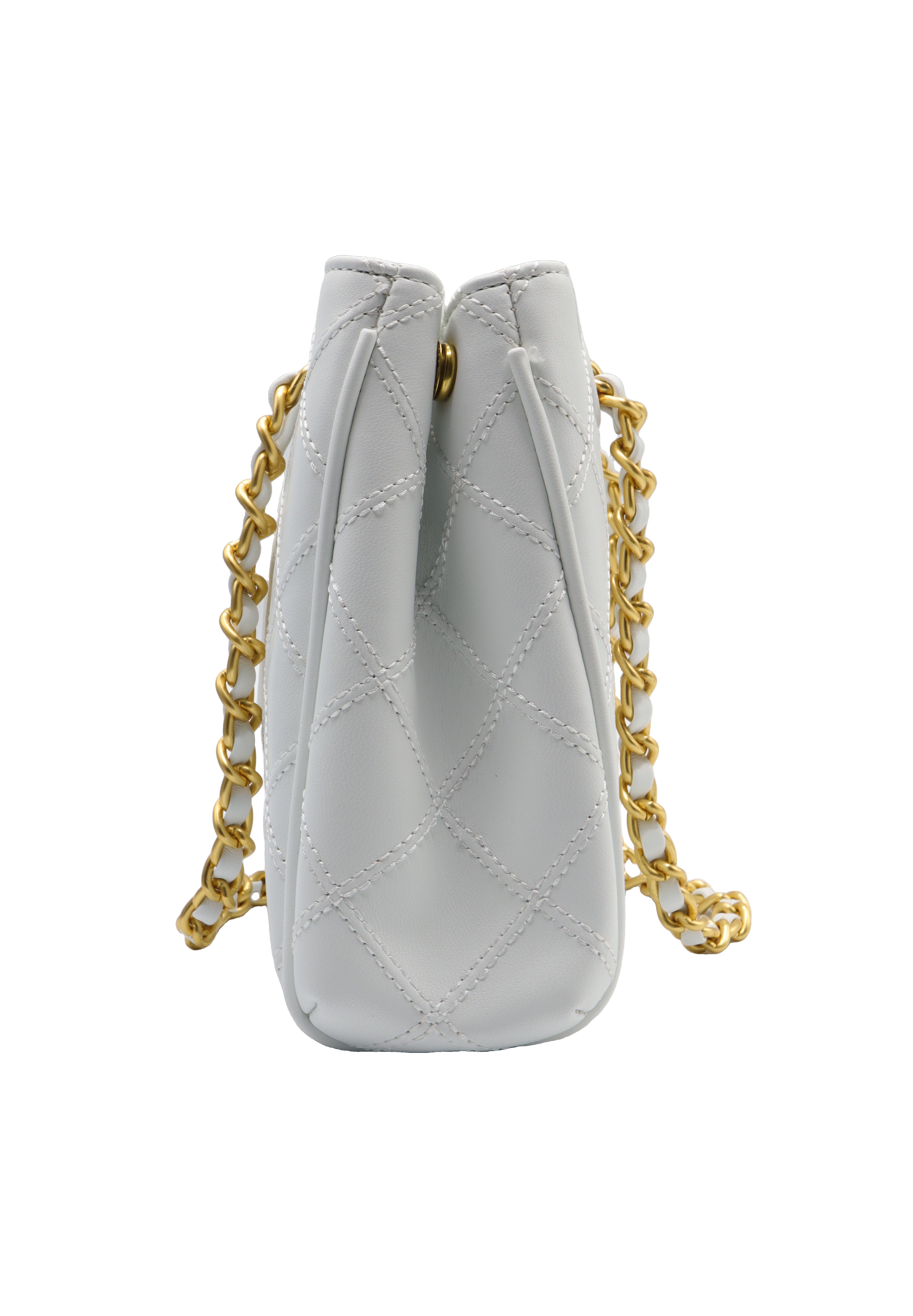 Tory Burch Fleming Quilted Tote Bag | White Leather