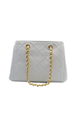 Tory Burch Fleming Quilted Tote Bag | White Leather
